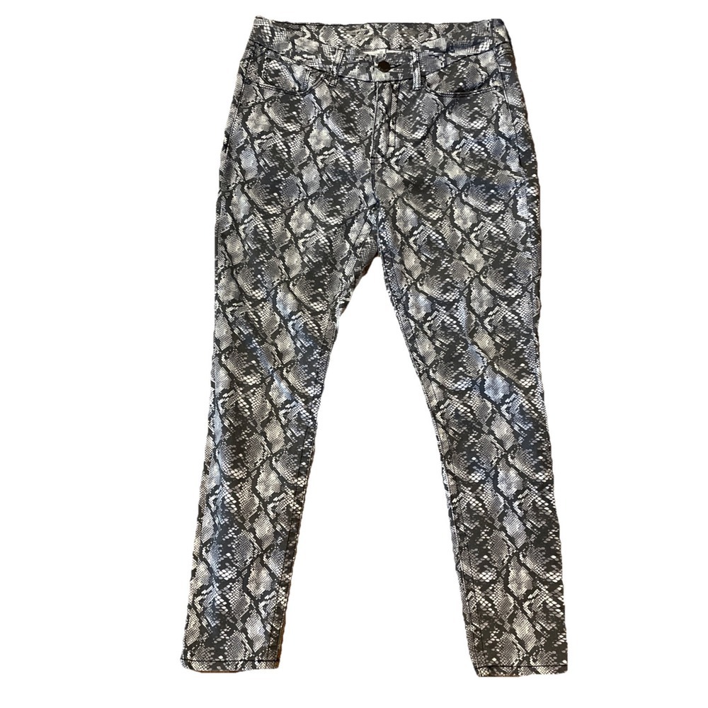 Seven 7‎ Womens Tummyless High Rise Skinny Neutral Snake Skin Size 10